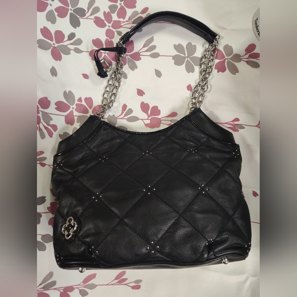 Brighton black leather bag used excellent condition 9"H × 12' W